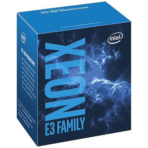Intel E3-1270v6 Quad Core Xeon processor with LGA1151 socket and 8M cache, showcasing its sleek design and advanced technology.